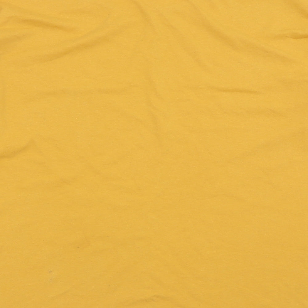 pep&co Womens Yellow  Cotton Basic T-Shirt Size 16 Crew Neck - Shoulder Detail