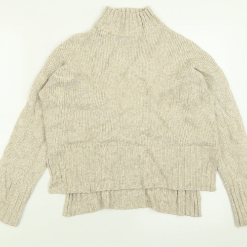 New Look Womens Beige High Neck  Acrylic Pullover Jumper Size S