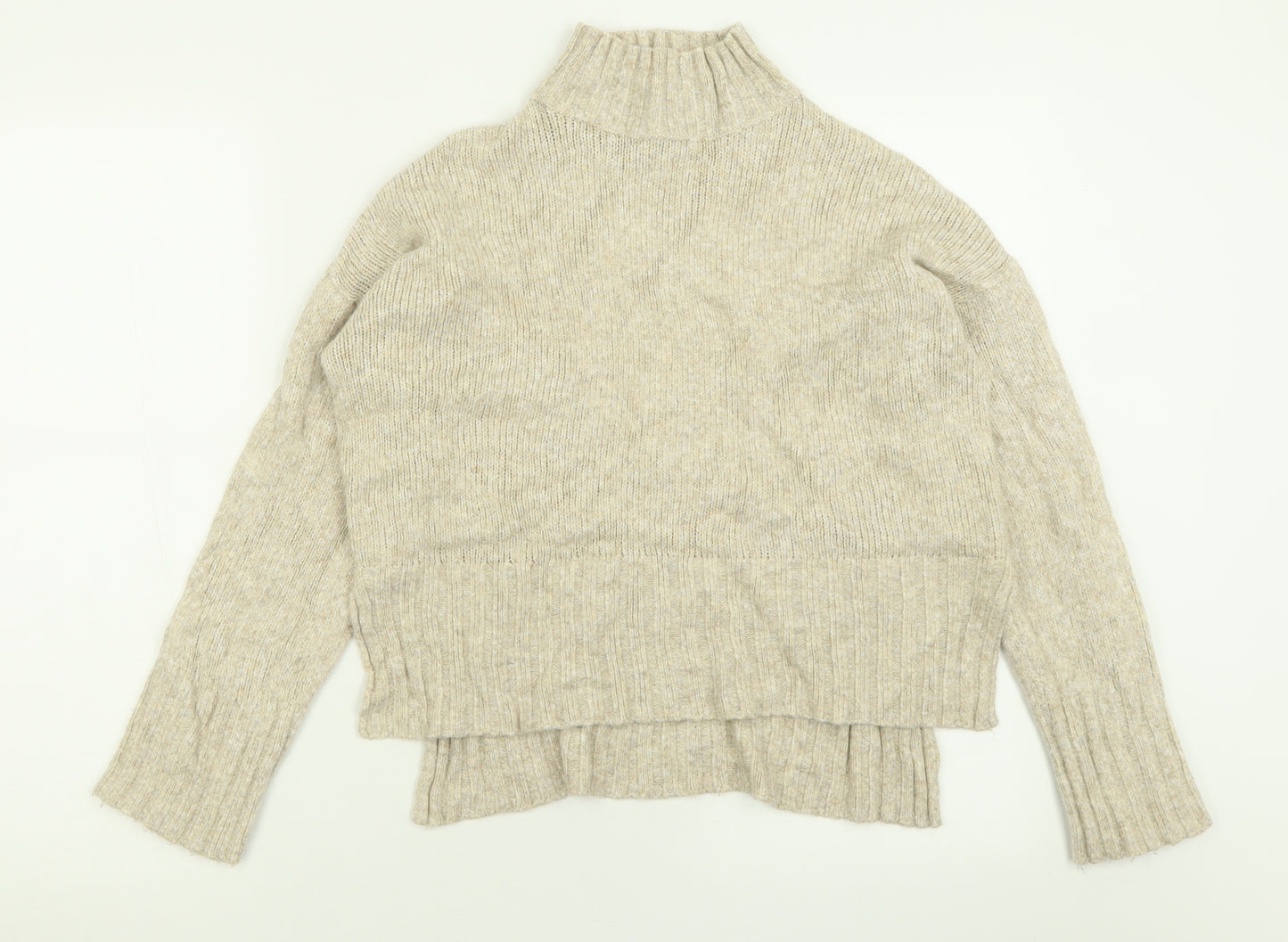 New Look Womens Beige High Neck  Acrylic Pullover Jumper Size S