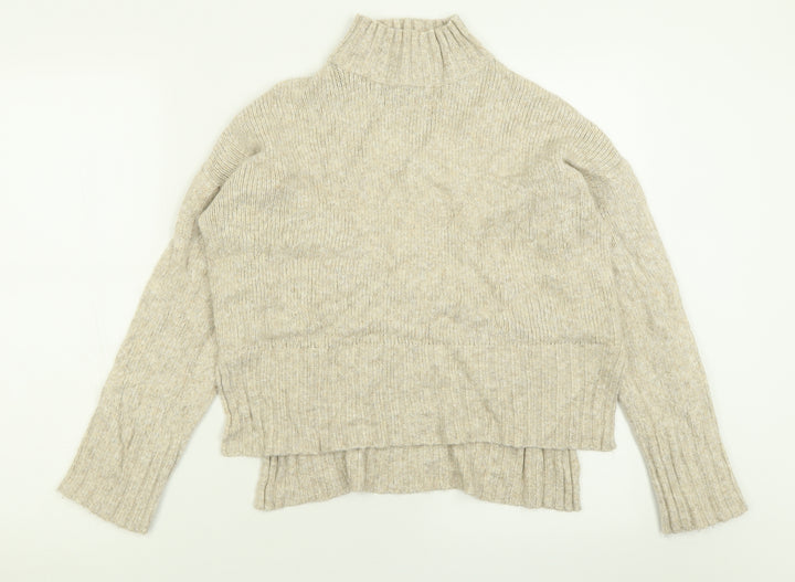New Look Womens Beige High Neck  Acrylic Pullover Jumper Size S