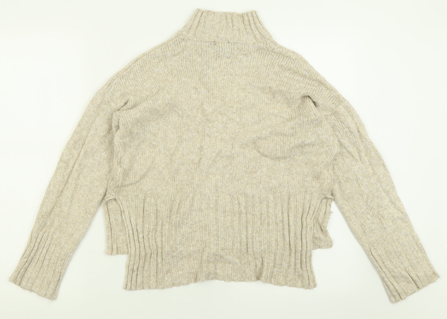 New Look Womens Beige High Neck  Acrylic Pullover Jumper Size S