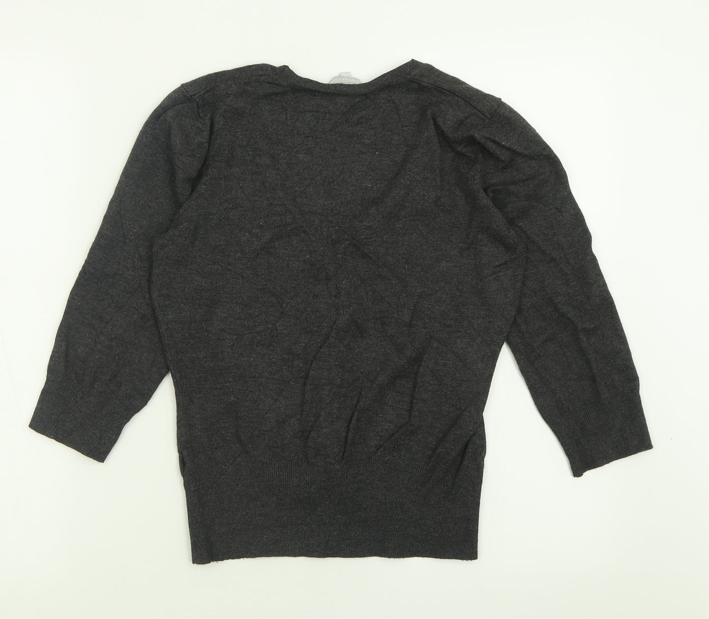 Red Herring Womens Grey V-Neck  Viscose Cardigan Jumper Size 10