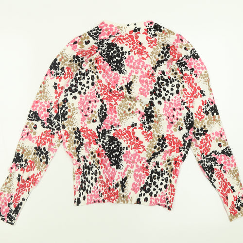 Marks and Spencer Womens Multicoloured Crew Neck Geometric Viscose Pullover Jumper Size 6