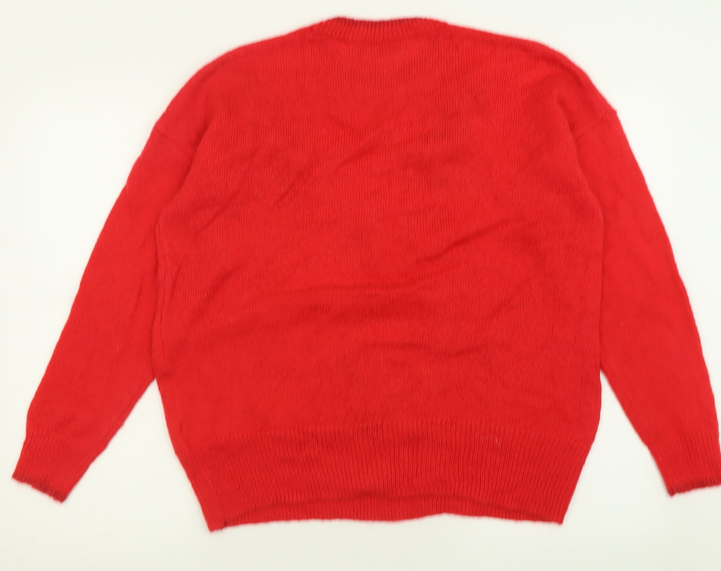 NEXT Womens Red Crew Neck  Acrylic Pullover Jumper Size 16   - Christmas  Jumper