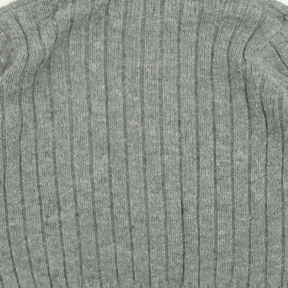 Marks and Spencer Mens Grey High Neck  Acrylic Pullover Jumper Size L