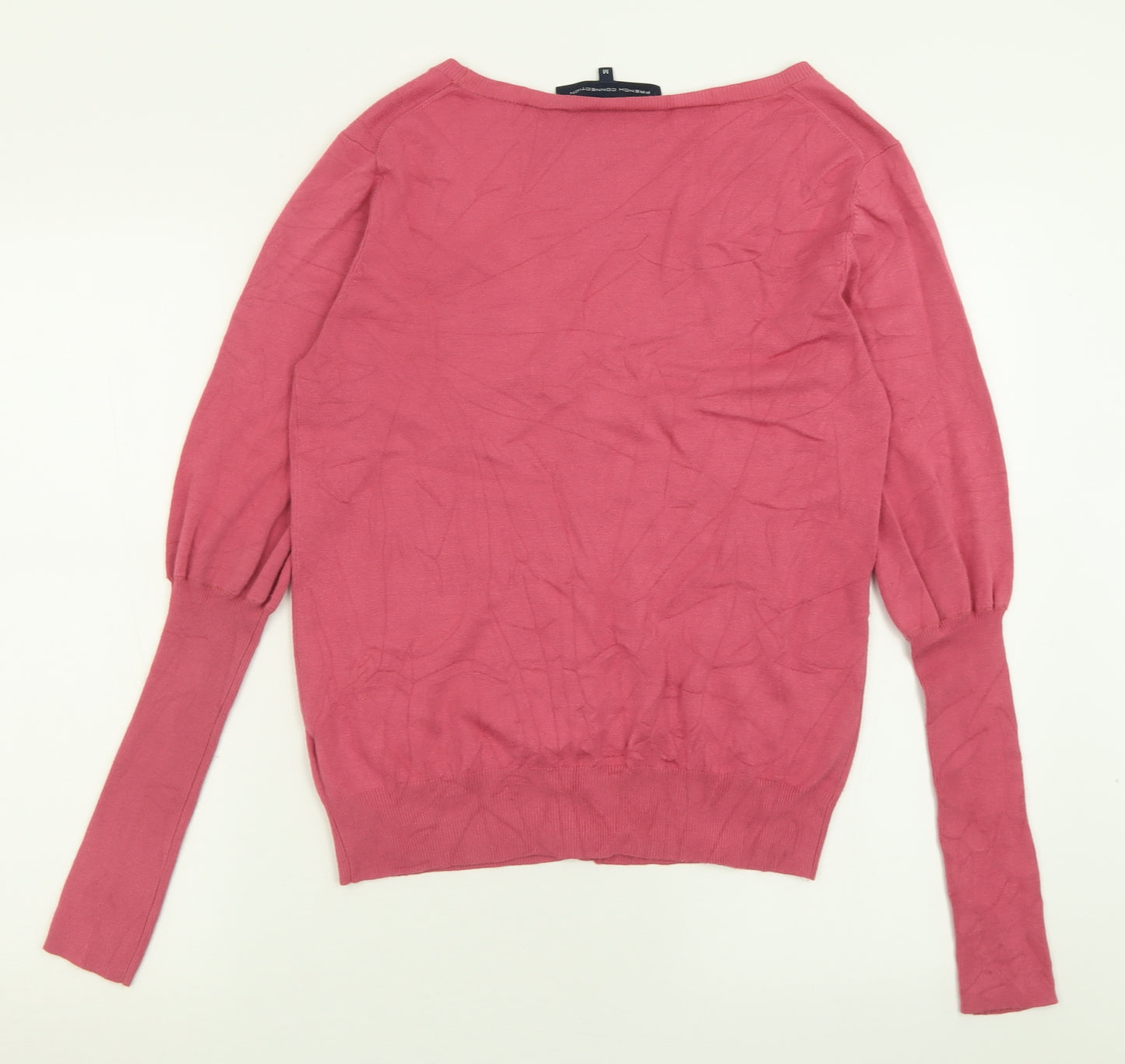 French Connection Womens Pink V-Neck  Viscose Cardigan Jumper Size M