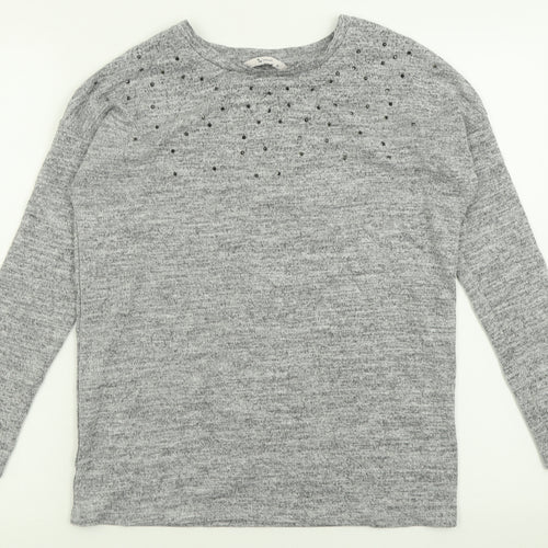 TU Womens Grey Crew Neck  Polyester Pullover Jumper Size 8
