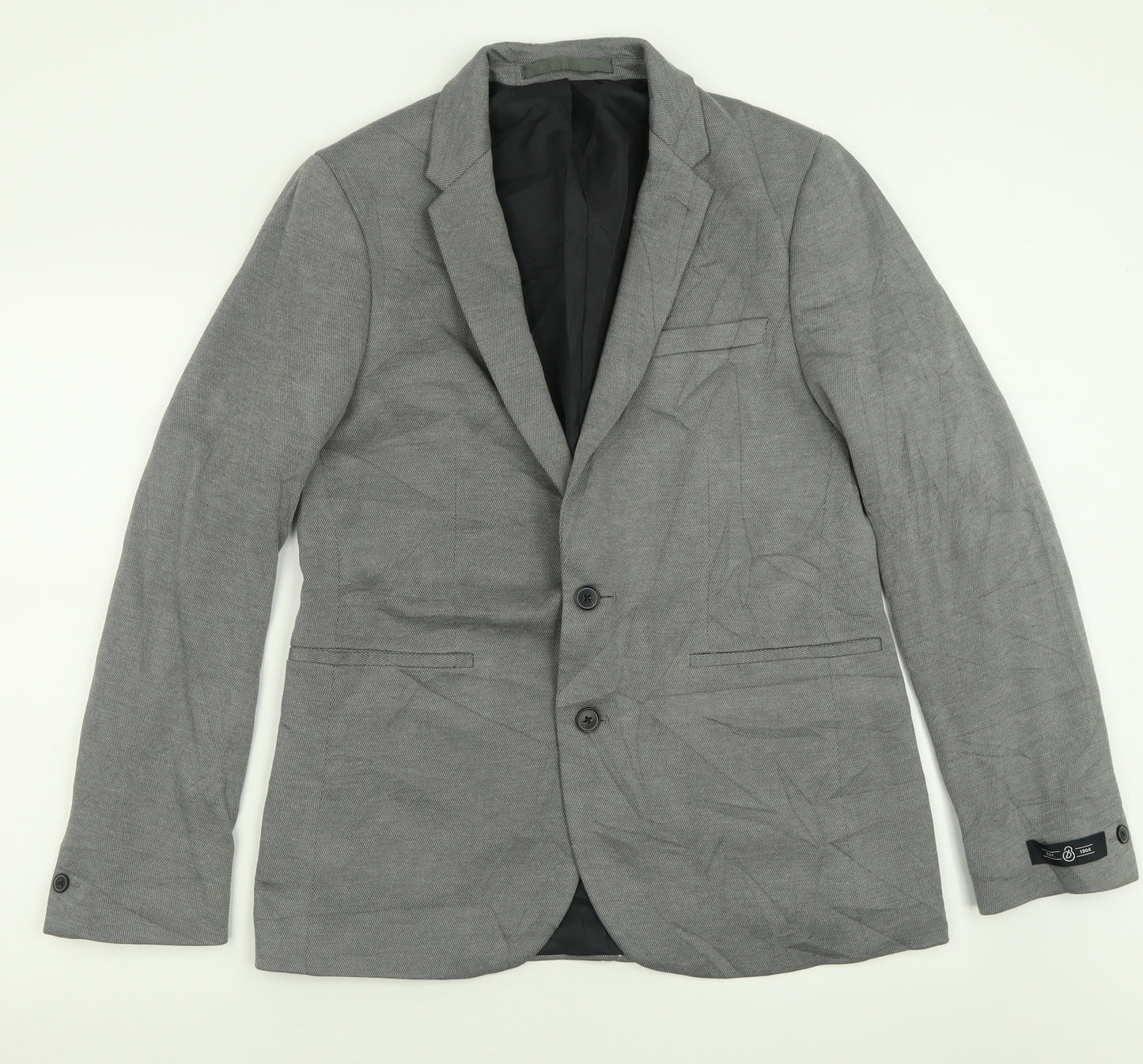 Burton Mens Grey  Viscose Jacket Suit Jacket Size 40