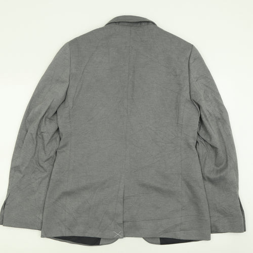 Burton Mens Grey  Viscose Jacket Suit Jacket Size 40