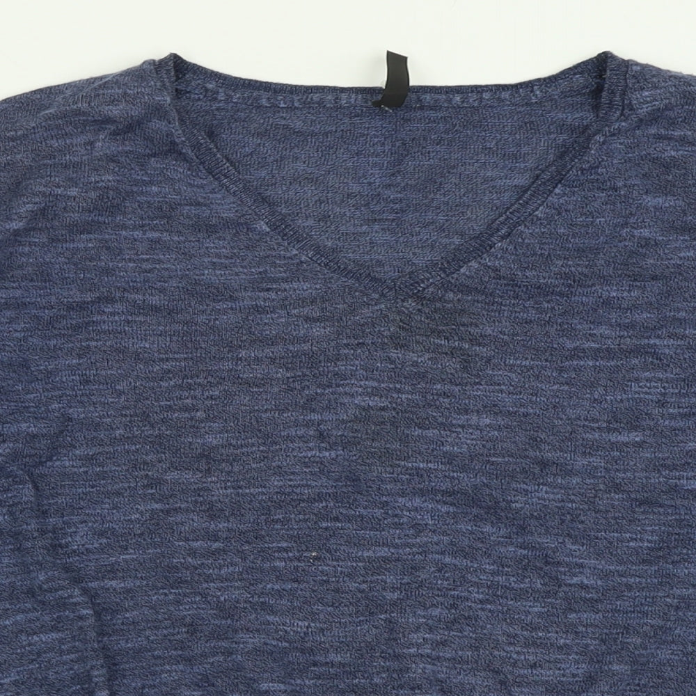 Woolworths Womens Blue V-Neck  Viscose Pullover Jumper Size S