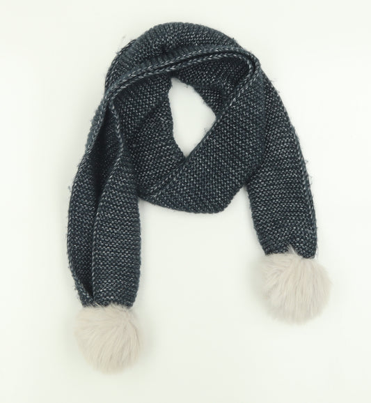 Front view of Preworn women’s blue acrylic scarf
