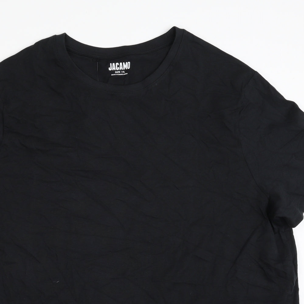 Jacamo Mens Black  Cotton  T-Shirt Size XL Crew Neck