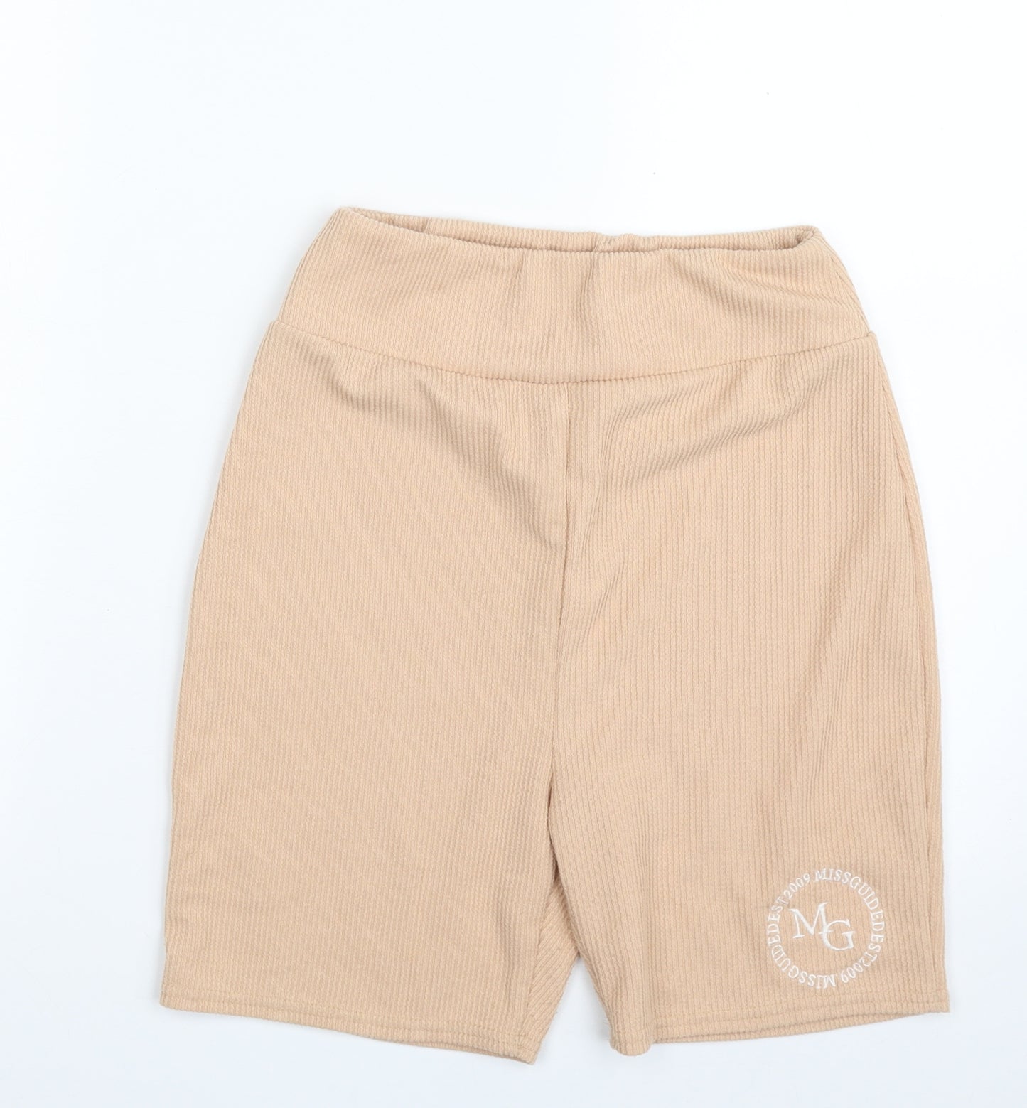 Missguided Womens Beige  Polyester Sweat Shorts Size 10 L6 in Regular