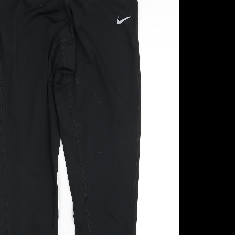 Nike Womens Black  Polyester Compression Leggings Size M L28 in Athletic  - DRI-FIT