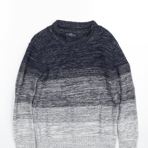 Matalan Boys Blue Crew Neck  100% Cotton Pullover Jumper Size 8 Years  Pullover