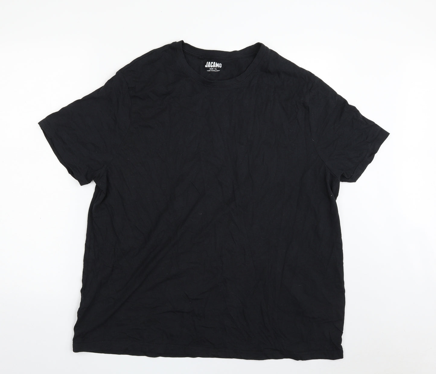 Jacamo Mens Black  Cotton  T-Shirt Size XL Crew Neck