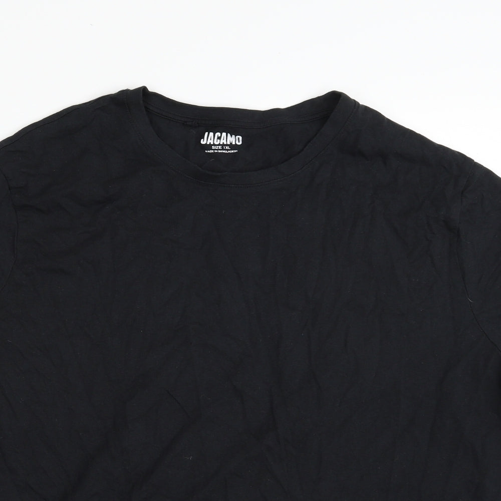 Jacamo Mens Black  Cotton  T-Shirt Size XL Crew Neck