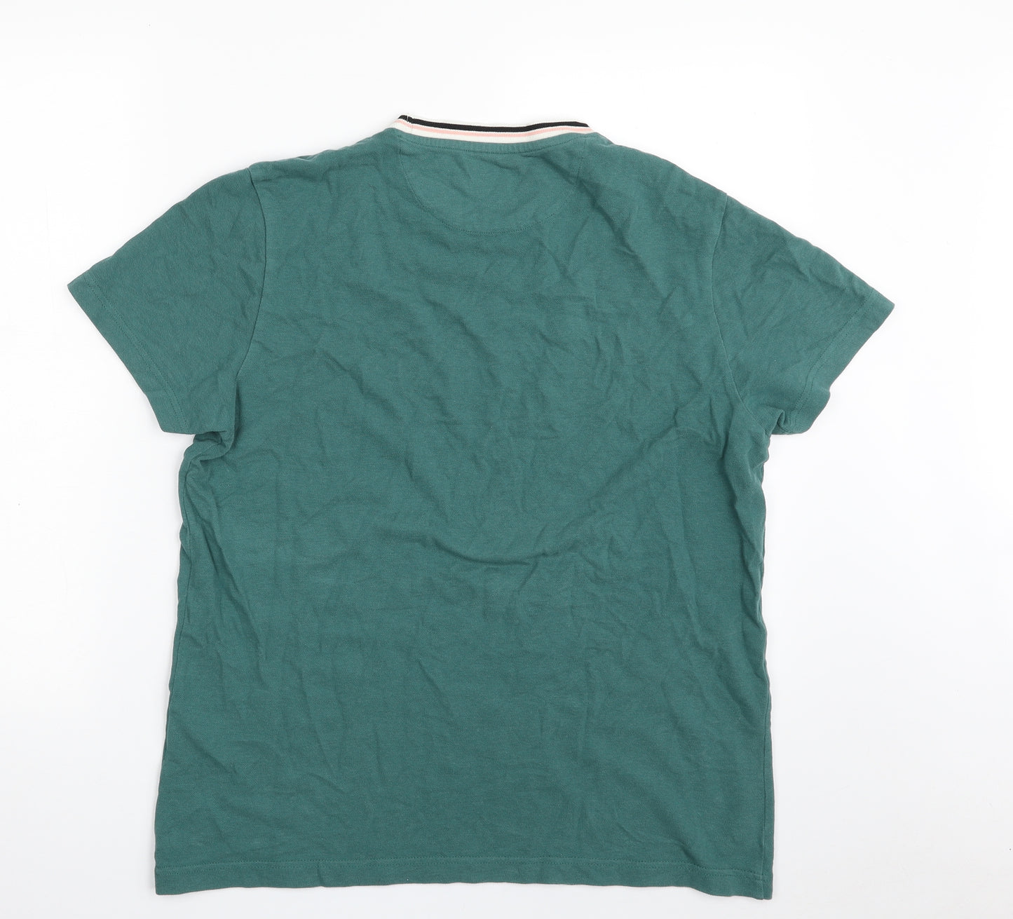 Farah Mens Green  Cotton  T-Shirt Size L Crew Neck
