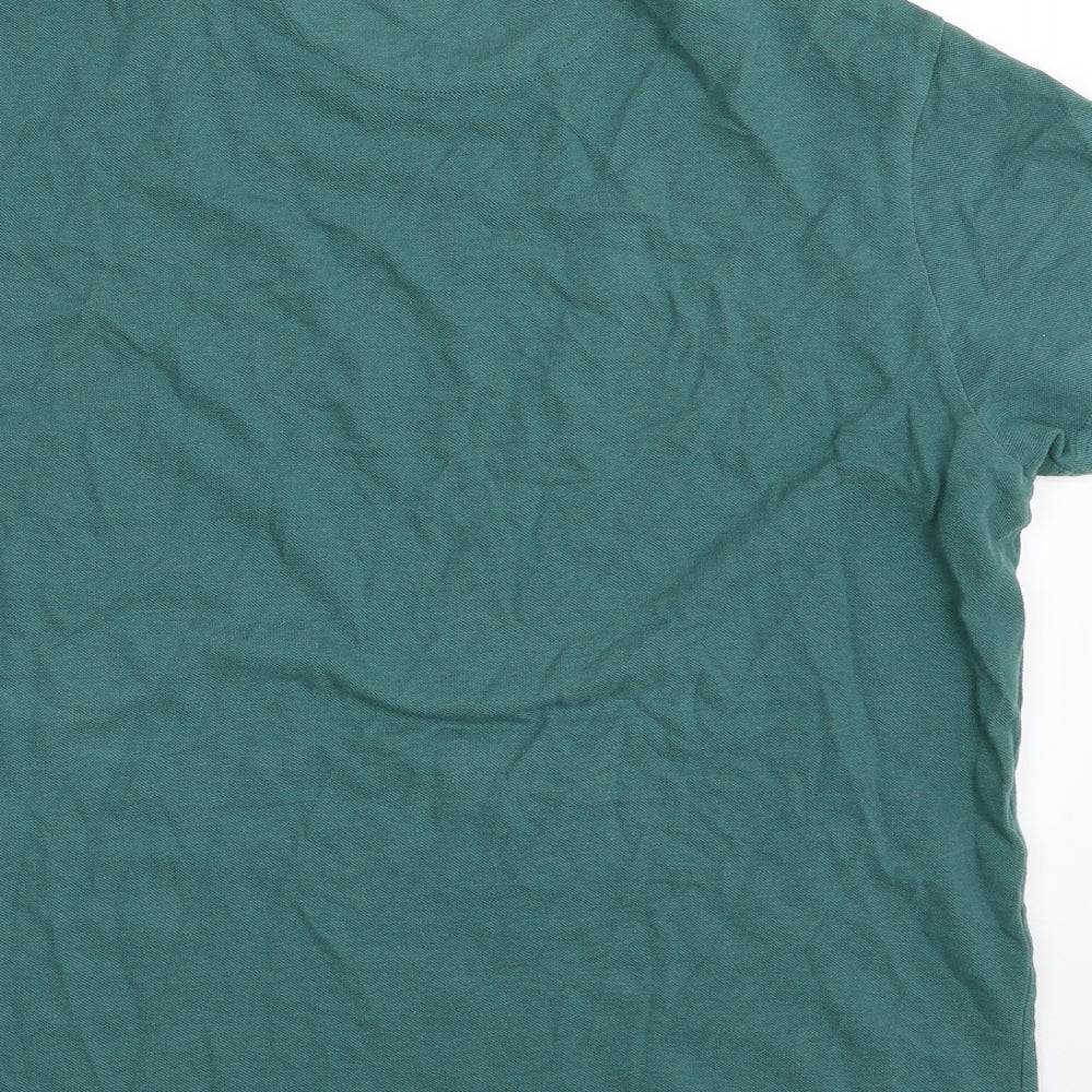 Farah Mens Green  Cotton  T-Shirt Size L Crew Neck