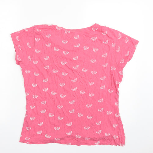 Atmosphere Womens Pink  100% Cotton Basic T-Shirt Size 14 Crew Neck - Love Heart