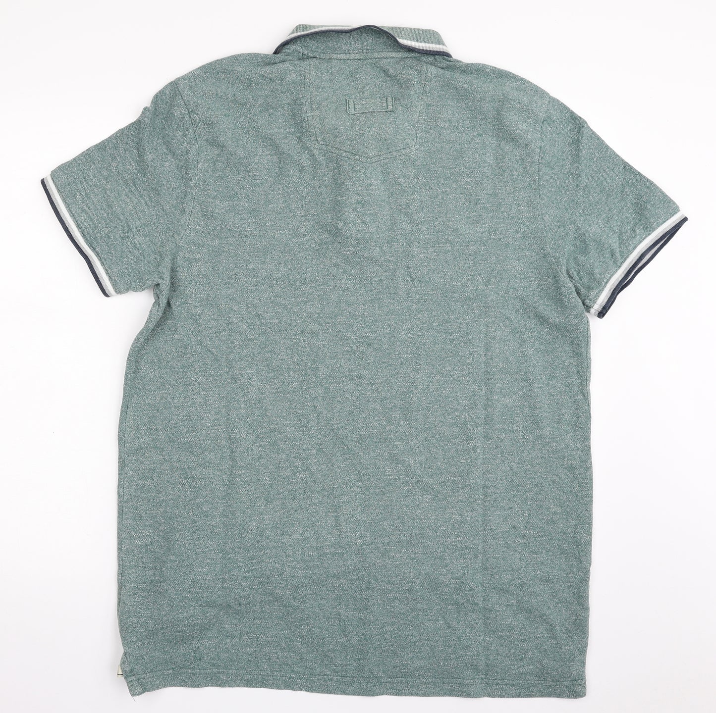 Fat Face Mens Green  100% Cotton  Polo Size XL Collared Button