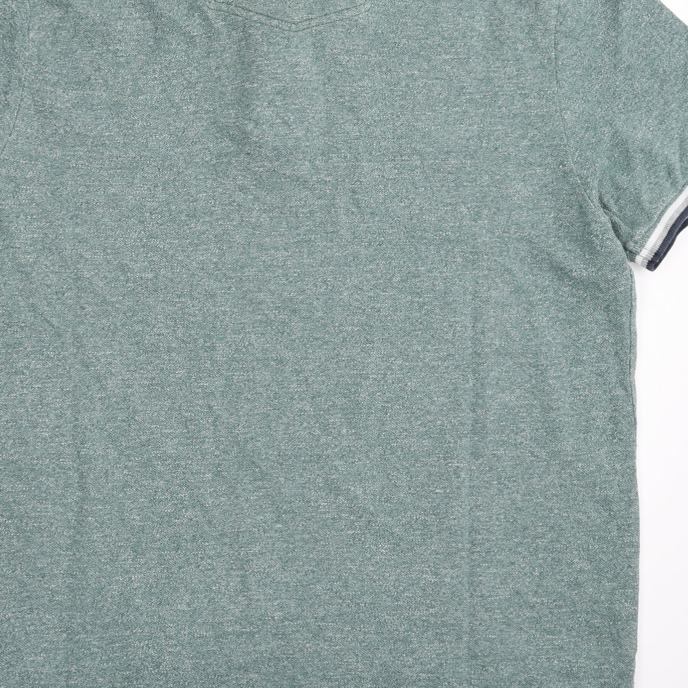 Fat Face Mens Green  100% Cotton  Polo Size XL Collared Button