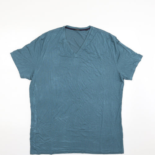 Autograph Mens Blue  Modal  T-Shirt Size L V-Neck