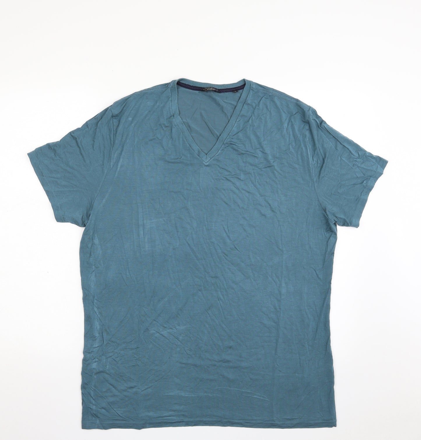 Autograph Mens Blue  Modal  T-Shirt Size L V-Neck