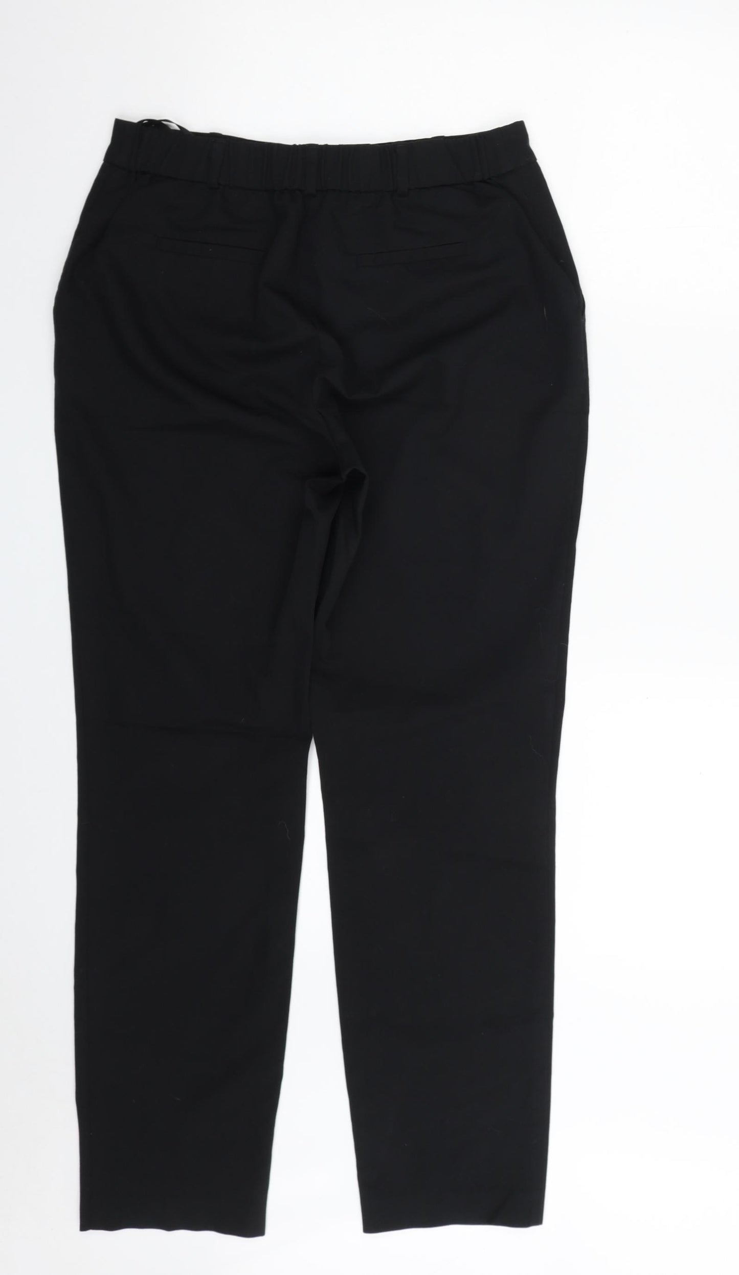 Dunnes Stores Womens Black  Polyester Chino Trousers Size 10 L28 in Regular Zip