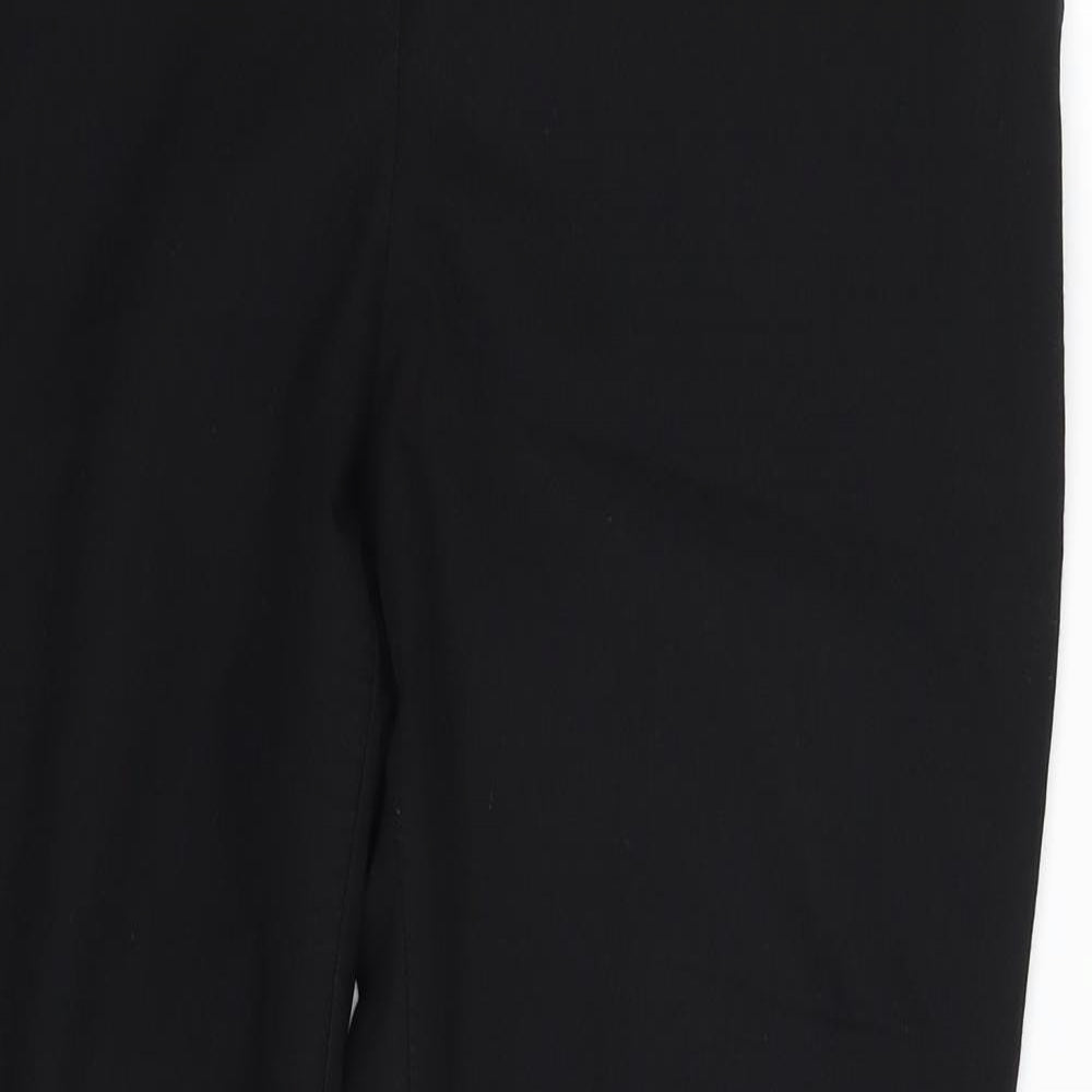 Dunnes Stores Womens Black  Polyester Chino Trousers Size 10 L28 in Regular Zip