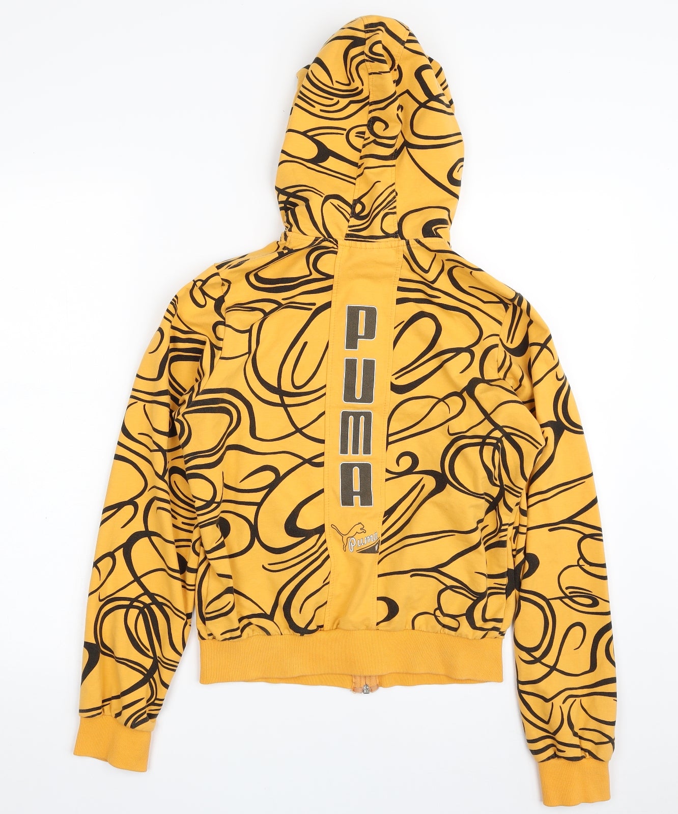 PUMA Boys Orange  Cotton Full Zip Hoodie Size L  Zip