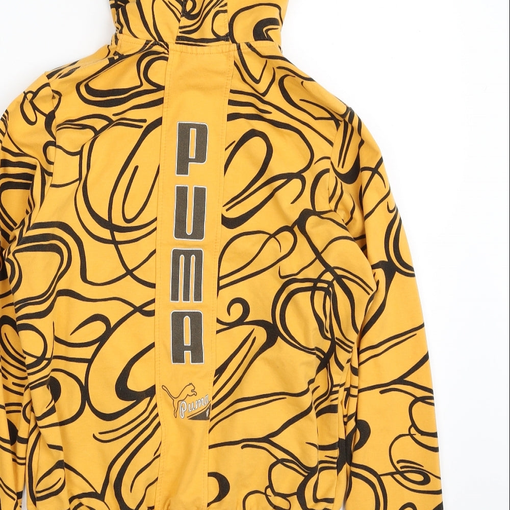 PUMA Boys Orange  Cotton Full Zip Hoodie Size L  Zip