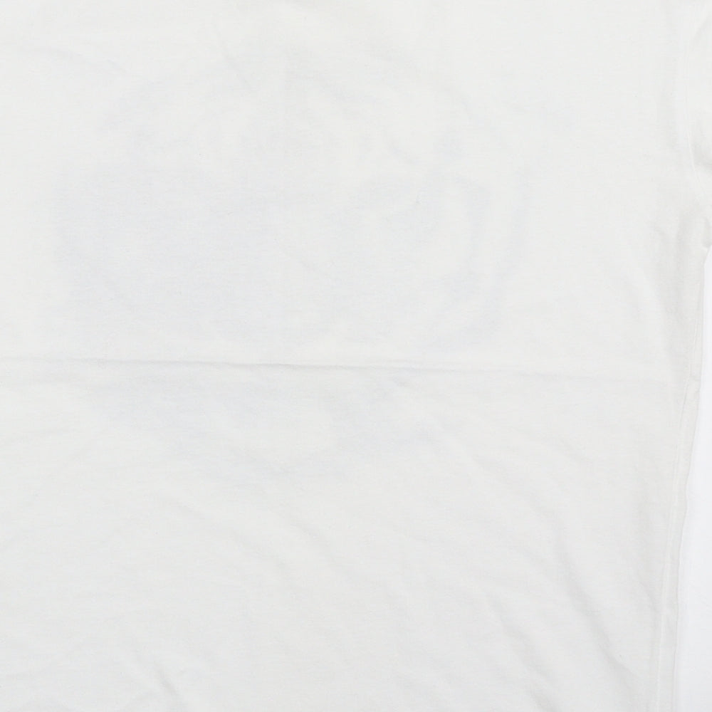 Papaya Womens White  100% Cotton Basic T-Shirt Size 10 Crew Neck - Tigress