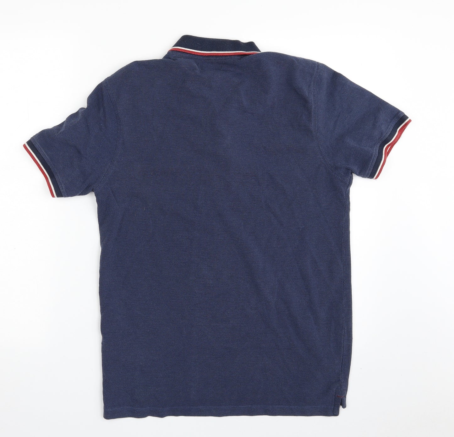 JACK & JONES Mens Blue  Cotton  Polo Size M Collared Button