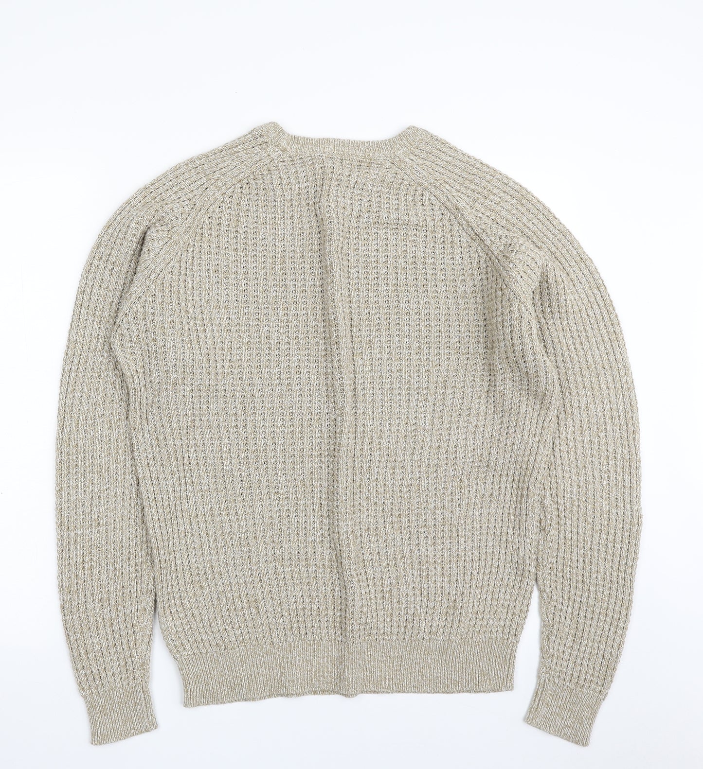 Pep&Co Mens Beige Crew Neck  Cotton Pullover Jumper Size M