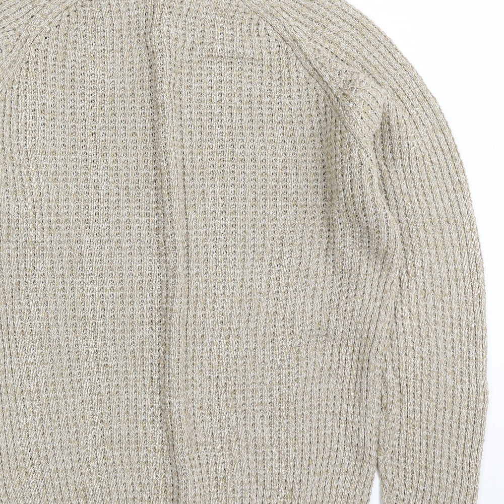 Pep&Co Mens Beige Crew Neck  Cotton Pullover Jumper Size M