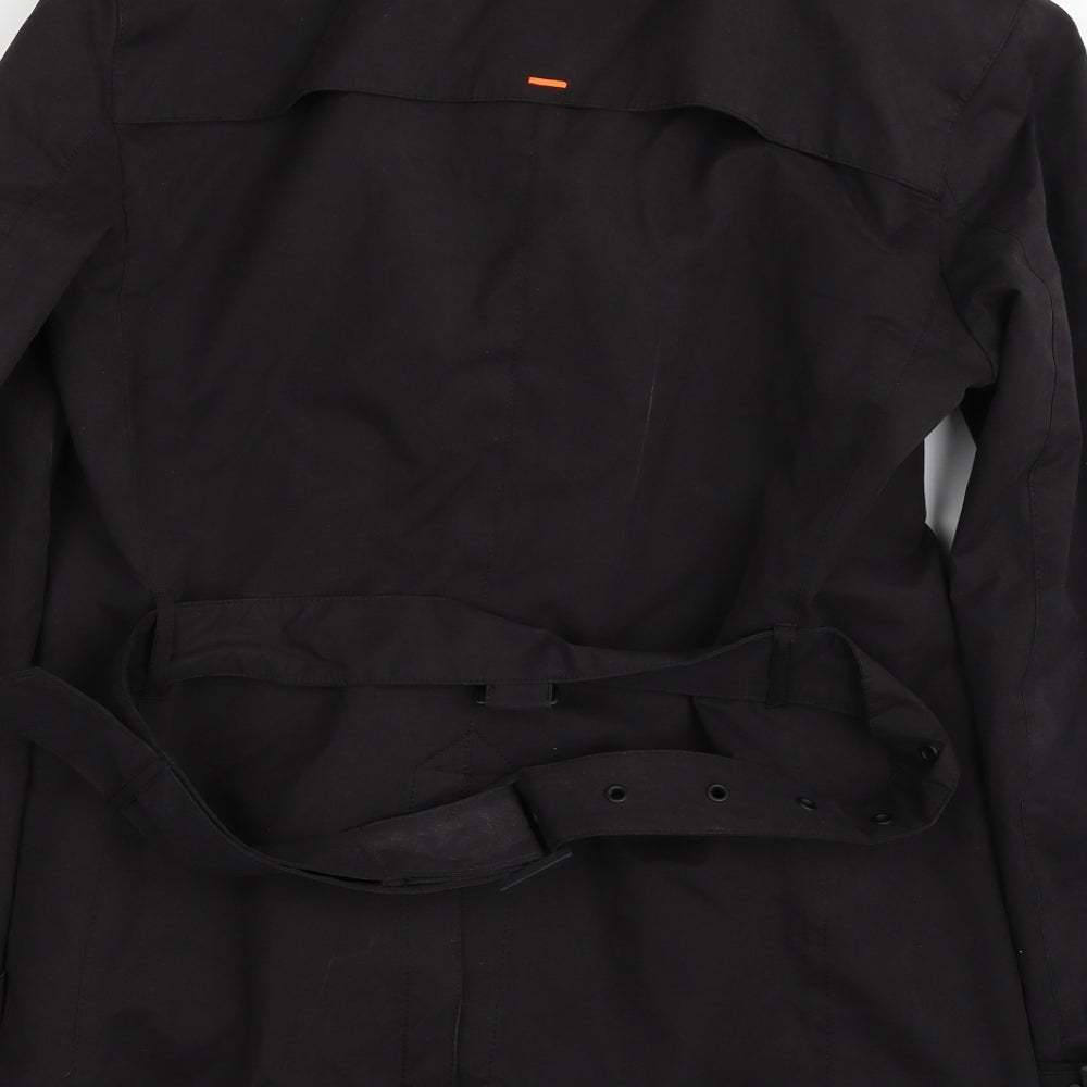 Superdry Mens Black   Overcoat Coat Size M  Button