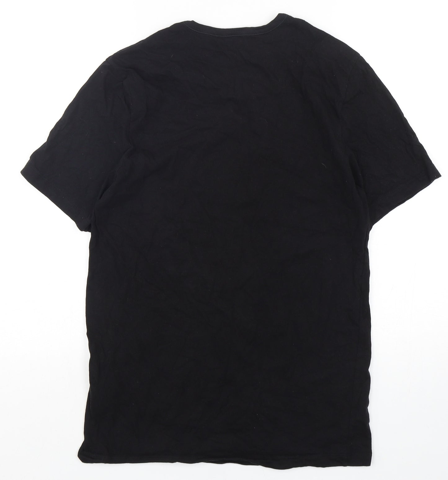 HUGO BOSS Mens Black  Cotton  T-Shirt Size M Round Neck