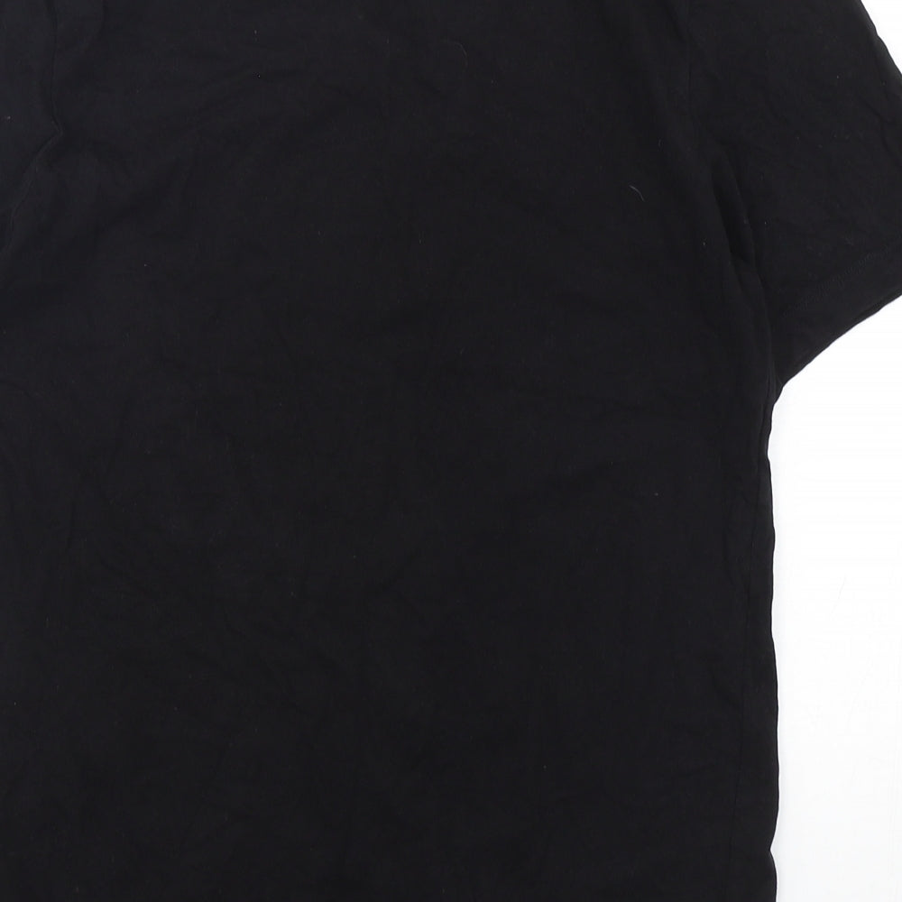 HUGO BOSS Mens Black  Cotton  T-Shirt Size M Round Neck