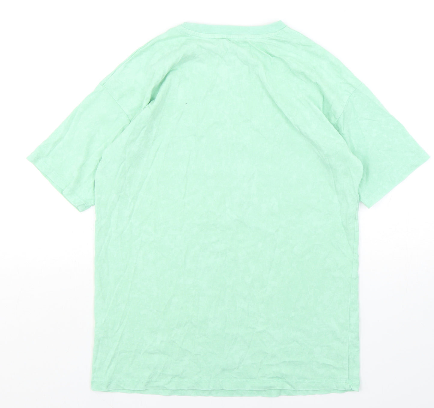 George Girls Green  Cotton Basic T-Shirt Size 10-11 Years Round Neck Pullover