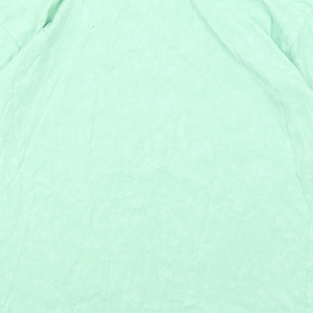 George Girls Green  Cotton Basic T-Shirt Size 10-11 Years Round Neck Pullover