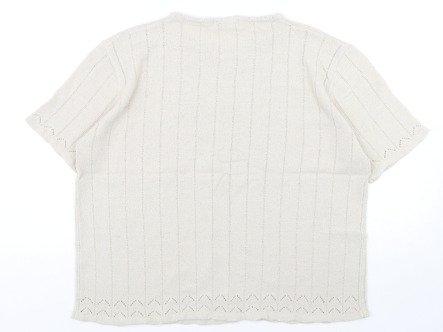Berkertex Womens Beige Round Neck  Acrylic Pullover Jumper Size 18