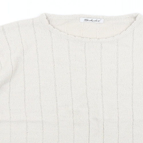 Berkertex Womens Beige Round Neck  Acrylic Pullover Jumper Size 18