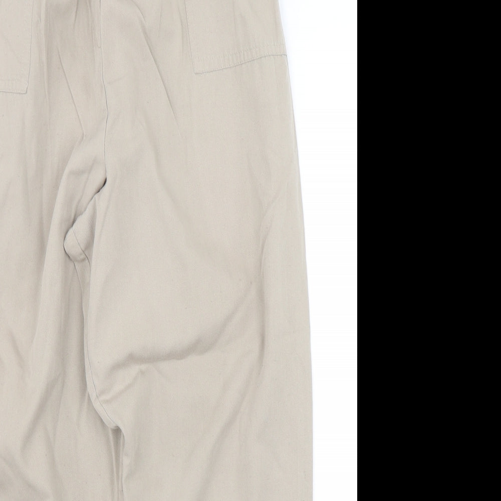Bonmarché Womens Beige  Polyester Chino Trousers Size 18 L27 in Regular