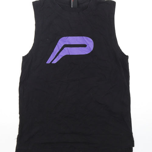 Pursue Fitness Womens Black  Cotton Basic Tank Size S Round Neck Pullover