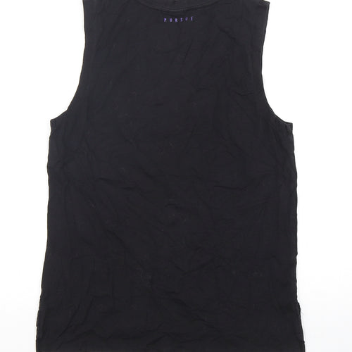 Pursue Fitness Womens Black  Cotton Basic Tank Size S Round Neck Pullover