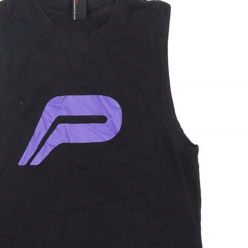 Pursue Fitness Womens Black  Cotton Basic Tank Size S Round Neck Pullover