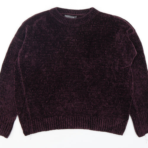 Primark Womens Purple Round Neck  Polyester Pullover Jumper Size 6
