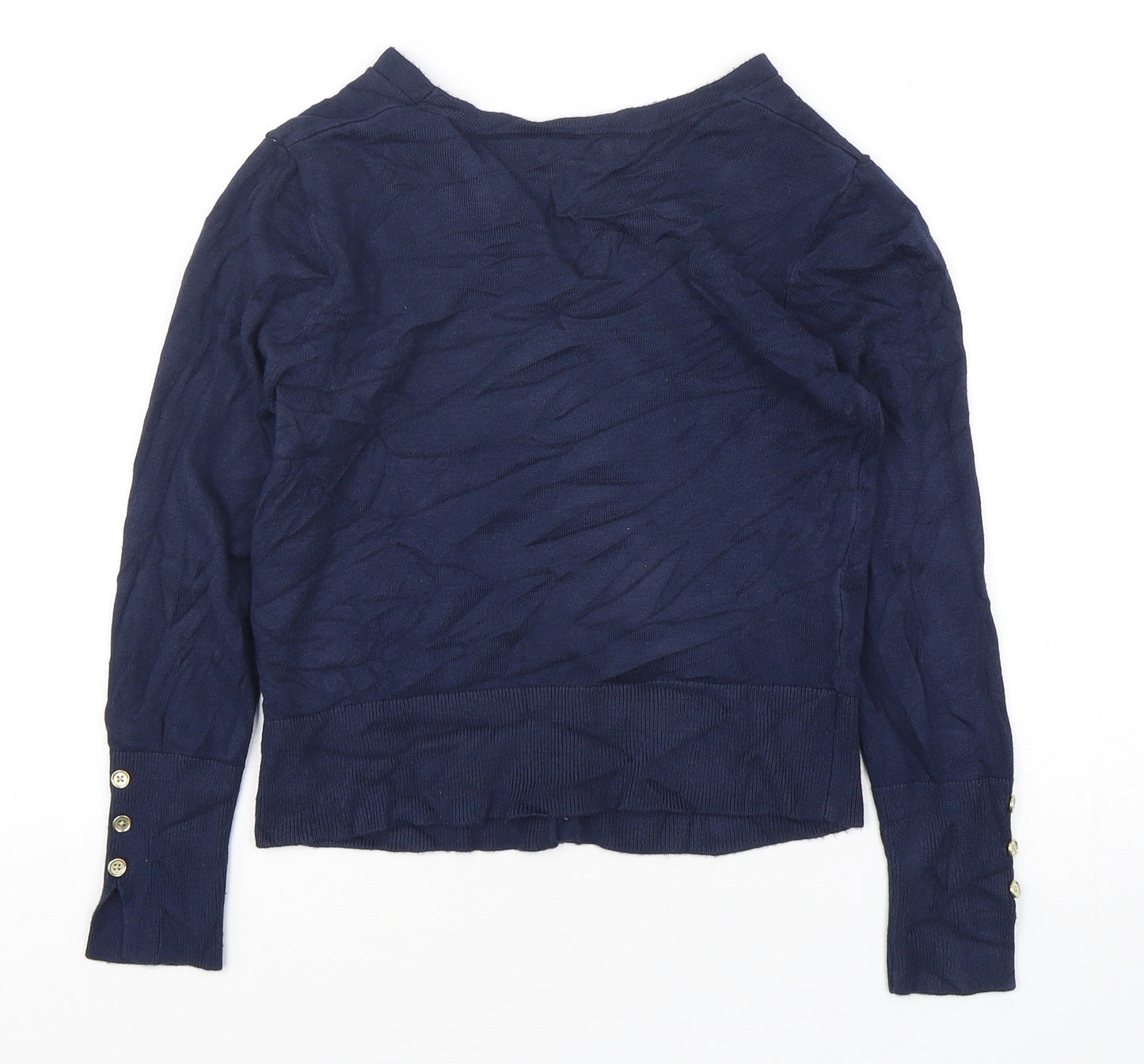 Primark Womens Blue V-Neck  Viscose Cardigan Jumper Size 6