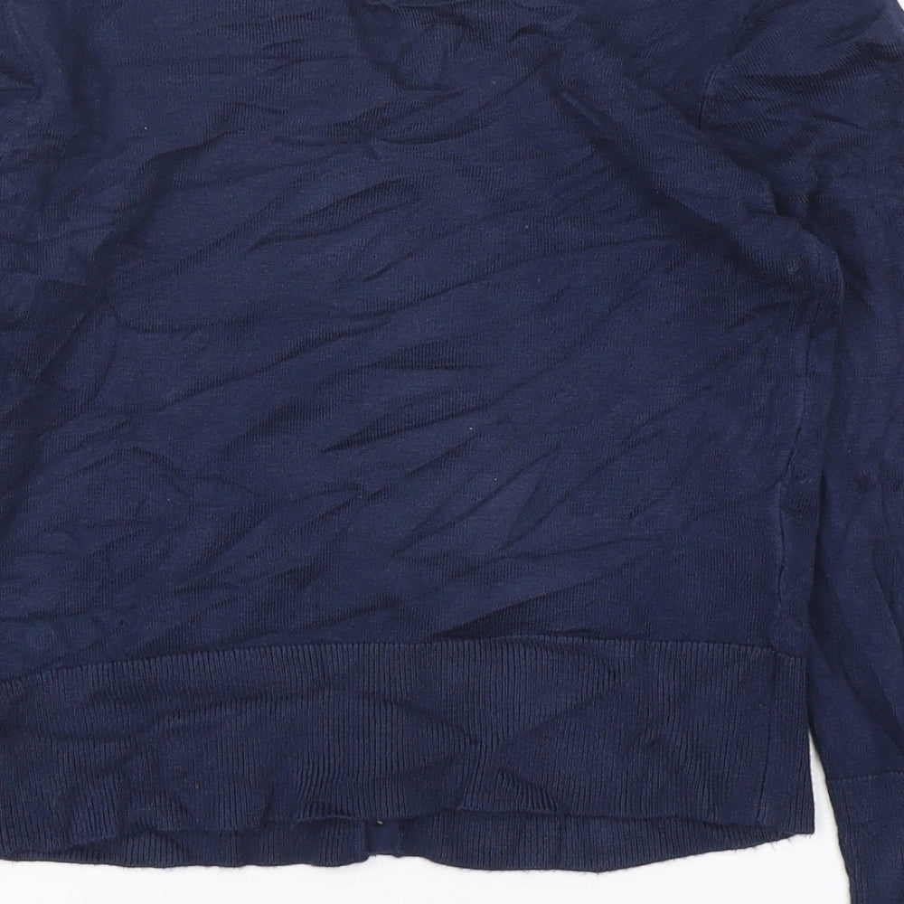 Primark Womens Blue V-Neck  Viscose Cardigan Jumper Size 6